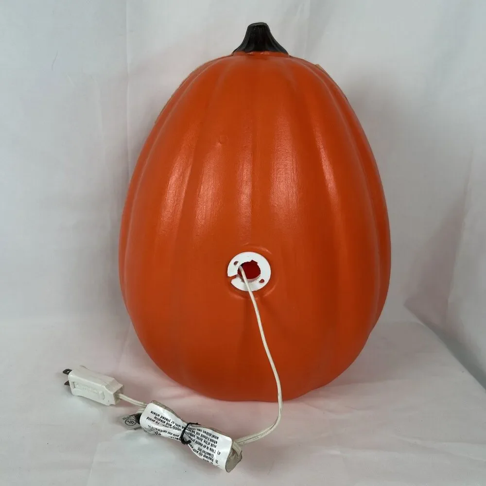 Vintage Pumpkin Halloween Lighted Blow Mold TPI 1991 13” Tall Orange Jack Canada